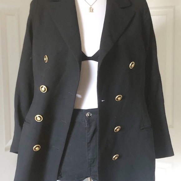 ⚫️ VINTAGE BON GENIE GRIEDER ON TREND MILITARY STYLE BLAZER CHIC​ SIZE 40​ - Picture 3 of 10